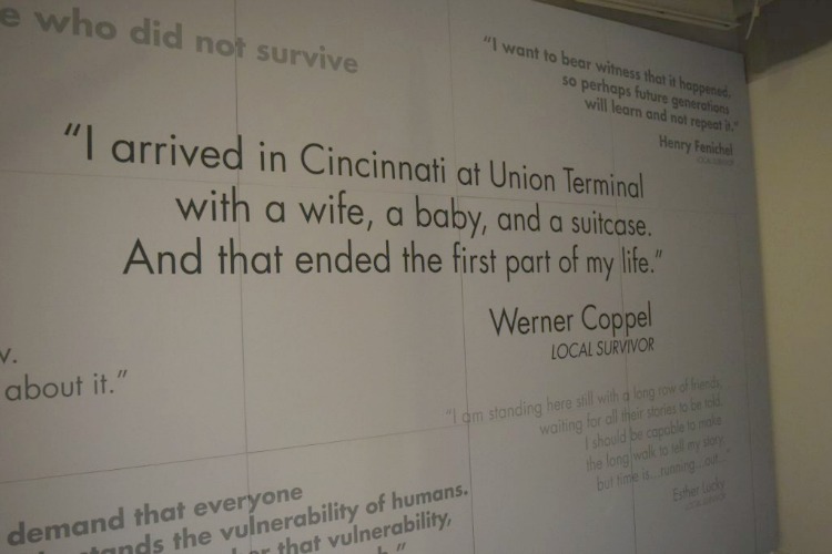 Visitors are greeted with quotes from survivors.