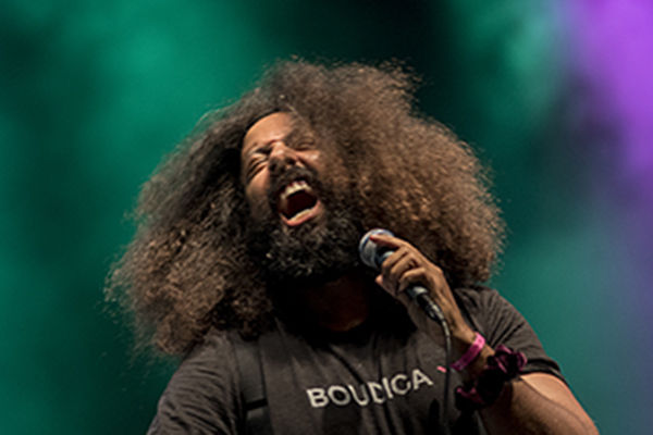Reggie Watts performing at MidPoint Music Festival.
