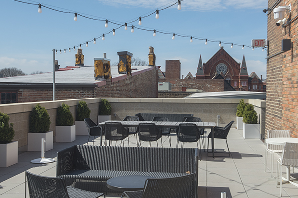 A rooftop space for entrepreneurial discussions.