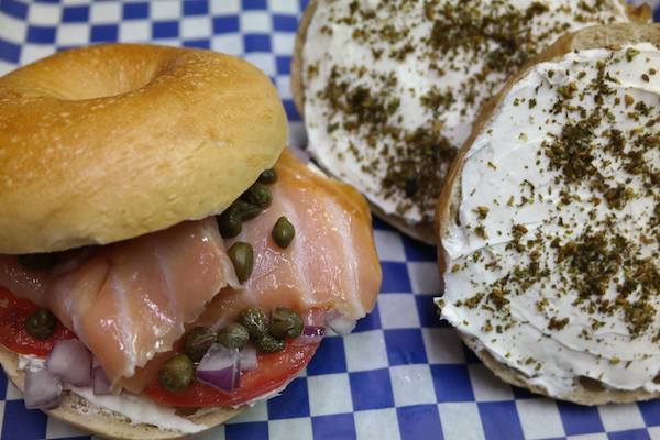 Findlay Market is also home to places like Dean's Mediterranean Imports. Pictured: bagels and lox.