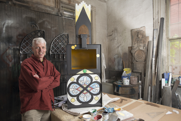 Pantry artist Bob Dyehouse in his Sycamore studio.