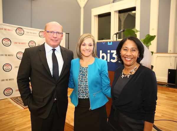 Mark Holcomb, chair of Bethesda, Inc.; Jill Miller, president of Bethesda, Inc.; Yvonne Washington, grants committee chair of bi3