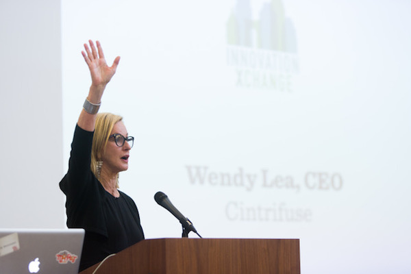 Wendy Lea, CEO of Cintrifuse, speaks at the 2016 IX event.