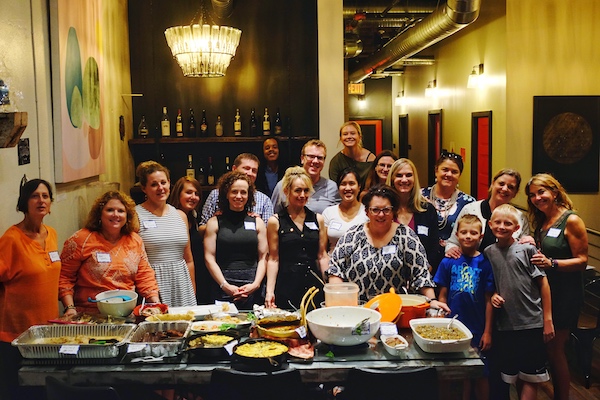 The group of cooks that gathered for last month's cookbook club potluck.