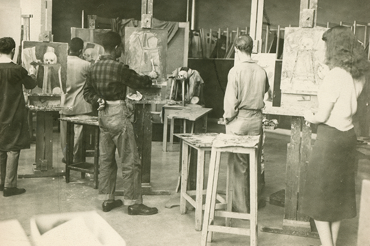 Painting class in 1938