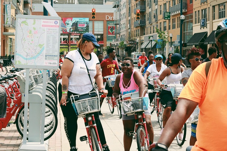 Numerous stations around downtown Cincinnati make it easy to rent a Red Bike.