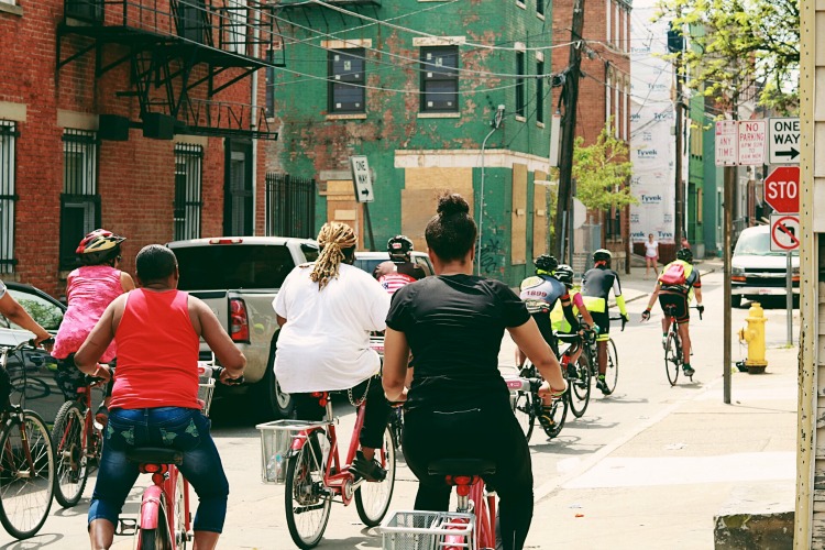 Enjoying a ride in Over-the-Rhine.