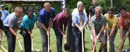 Groundbreaking ceremony for the Mt. Airy Forest mountain bike trail