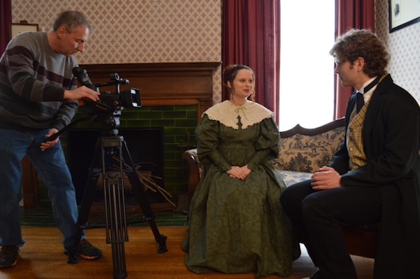 Filmmakers record docudrama "Sons and Daughters of Thunder" at the Stowe House.