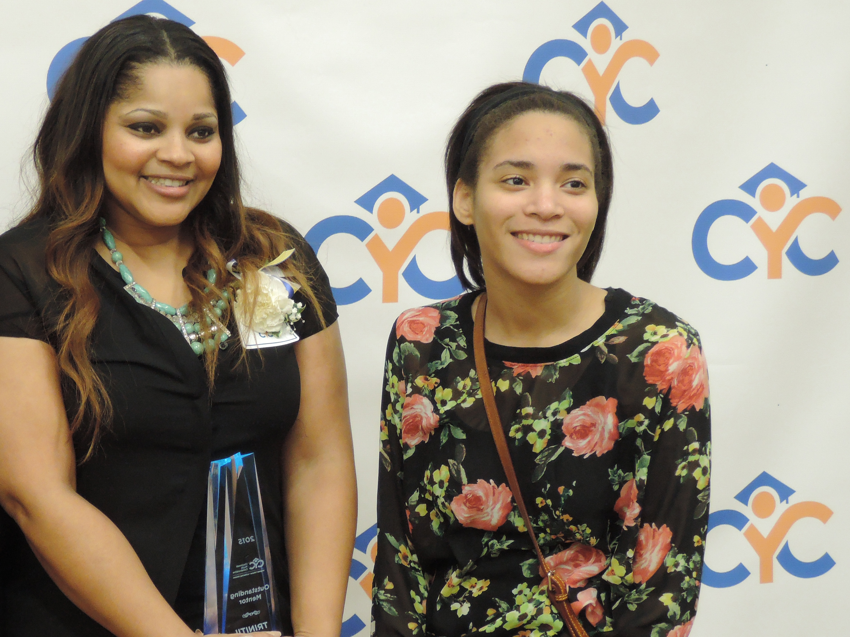 Trinitii Brewer (left) and mentee Alicia Porter at CYC's National Thank Your Mentor Day celebration