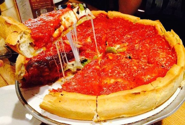 Giordano's specializes in Chicago-style deep dish pizza
