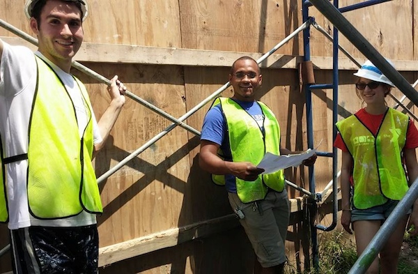 Felix Rodriguez (center) was project manager for ArtWorks' Evanston Spirit of Progress mural