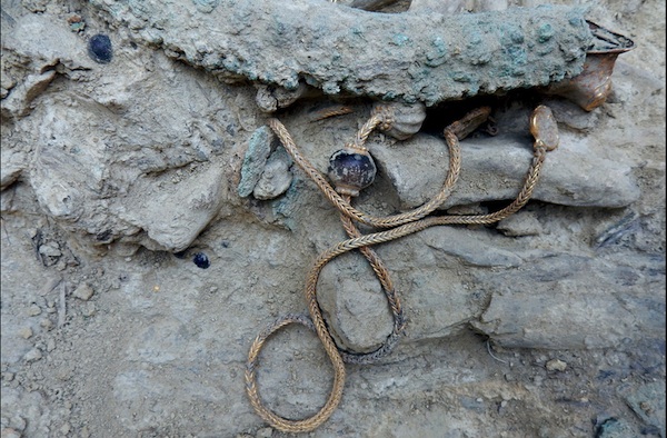A gold chain dating from 1500 BC was among intact items found in the Greek tomb