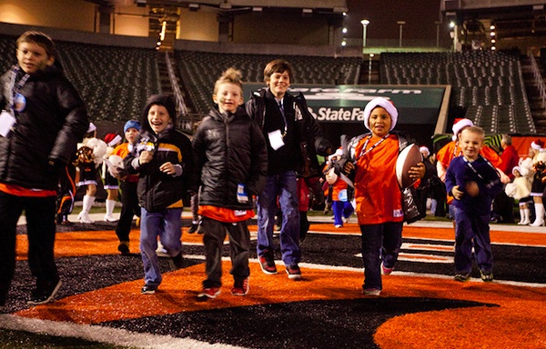 Kicks for Kids hosts a special Christmas party at Paul Brown Stadium on Dec. 15