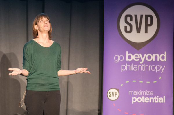 Julie Sunderland made the pitch for Ballet Moves, which was the big winner at SVP's 2016 Fast Pitch competition