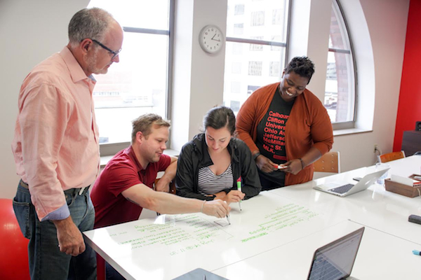 Flywheel and Design Impact staff plan the Elevator program; applications are due July 4