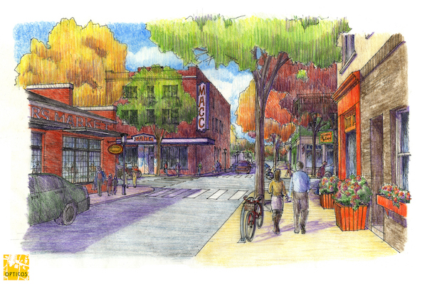Renderings of what Madisonville could look like, with a bit more investment and redevelopment.