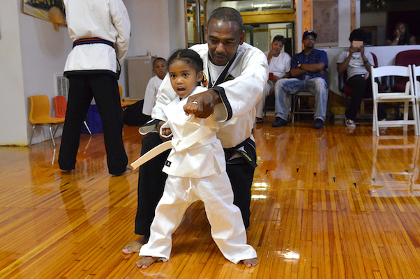 Grand Master Martess Miller leads students at Miller's Karate Studios.
