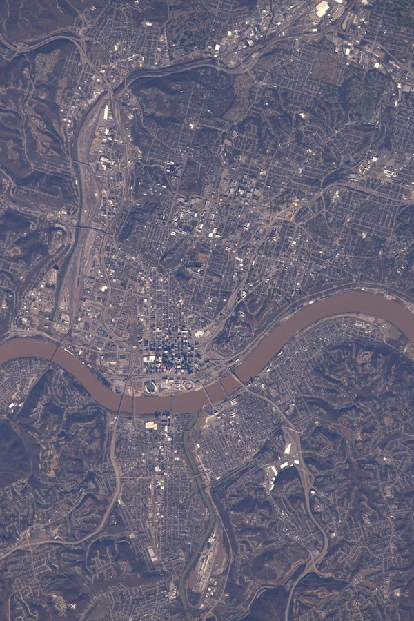 Astronaut Shane Kimbrough snapped a unique view of Great American Ball Park from space.