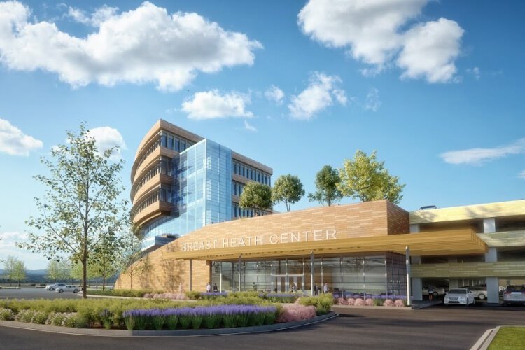 A rendering of the St. Elizabeth Cancer Center, scheduled to open in August 2020.