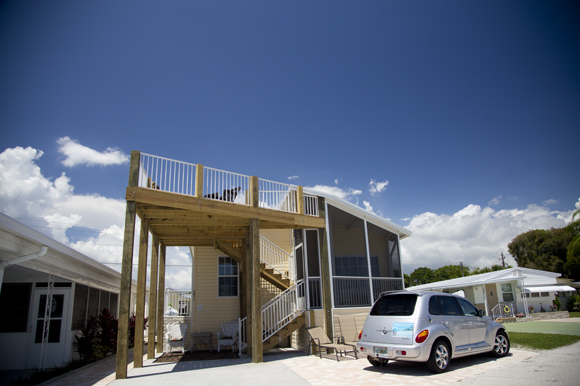 Trailer Estates featuring deck addition in Sarasota, Fla.