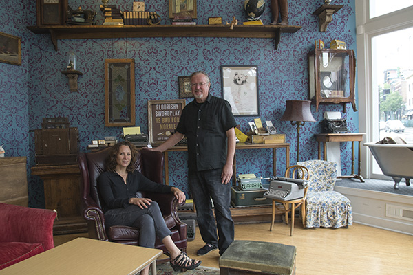 Tom Callinan and Libby Hunter at WordPlay's offices in Northside