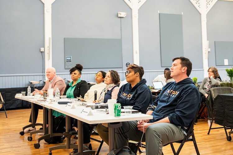 Nitro! Showcase judges panel l to r: John Fittro, Jessica Shely, Candice Matthews, Patrice Watson, Azizah Nubia, and Christopher Brock