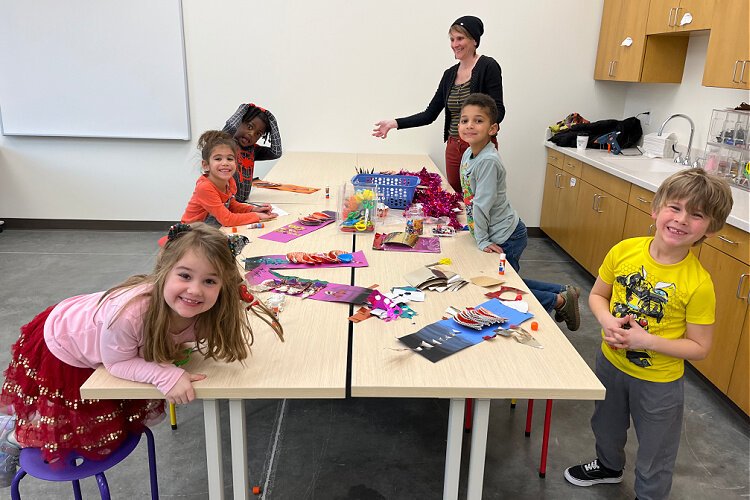 Children attending CCAC’s weekly class, “CCAC Makes: After School."