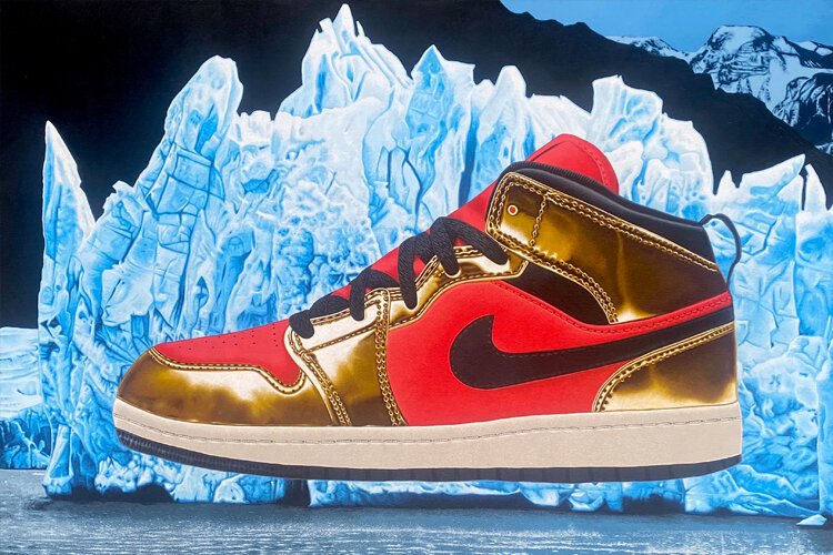 Scottish-born artist Stephen Hall's Footprint. His work is focused on consumerism. 