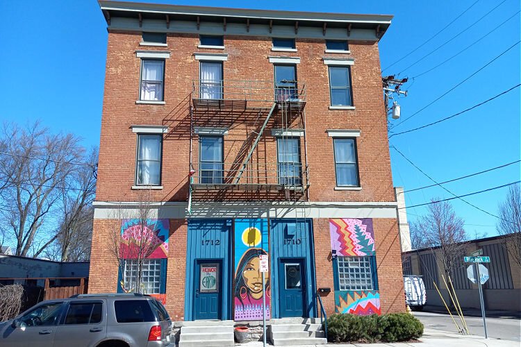 The exterior mural of Urban Native Collective’s Northside headquarters was painted by Apache Skateboards, a collective of Arizona Indigenous artists.