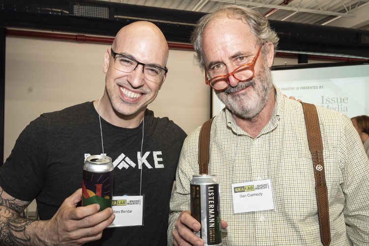 Alex Bandar, left, and Dan Carmody, traveled from Columbus and Detroit, respectively, to share ideas from Columbus’ Idea Foundry and Detroit’s Eastern Market Corp. 