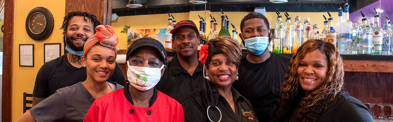 Emma’s Soul Food is a family business. From left to right: Monsanna Torbert, Jatonia Torbert, Marie Crawford, Gary Williams, Janice Howard, Montez Williams, Latosha Williams.