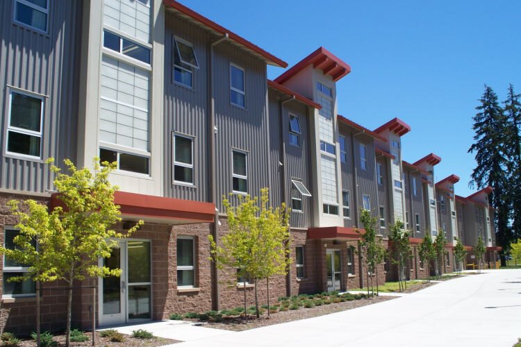 Fort Lewis SOF barracks. This federal project was in Washington state and was certified LEED Silver.  The project was unique in having been designed with no air conditioning.