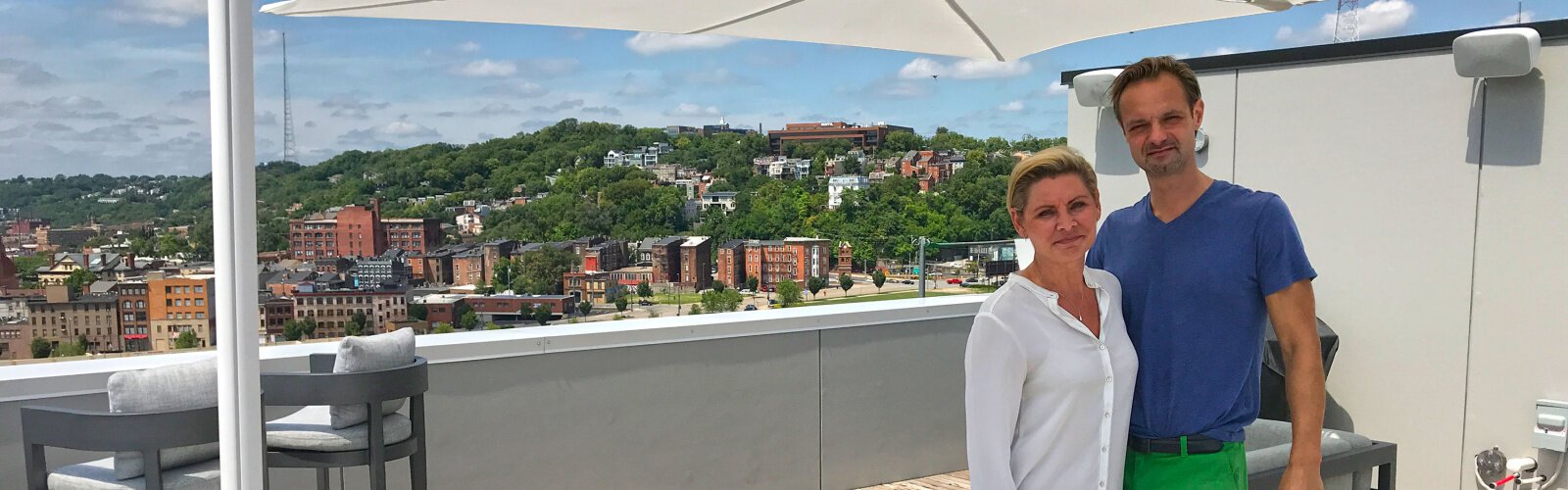 Renan and Sven Menninger’s new LEED platinum home provides views of the Ohio River and downtown.