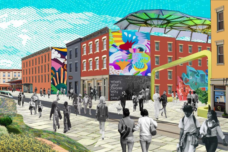 A student project that reimagines the Findlay Market district as a cultural transit hub (Students: Caroline VanBuskirk and Lanie Tarowsky , advisor: Hyesun Jeong)