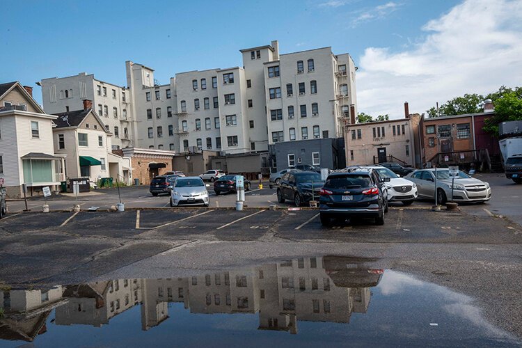 The proposed area for visitor parking was formerly a spring-fed lake that is still prone to flooding, which might make constructing underground parking cost-prohibitive.