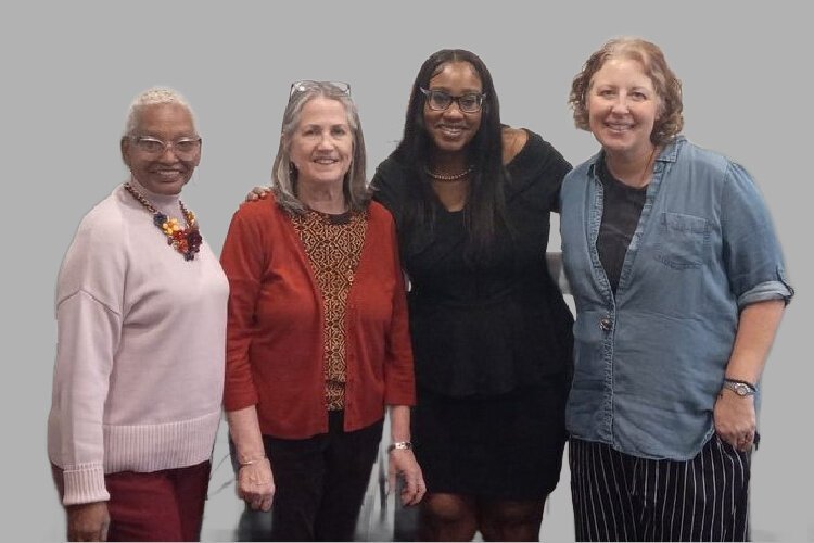 The LBFE staff (l to r): Program Coordinator Shyrle Johnson, Service Coordinator (and Co-Founder) Yogi Wess, Executive Director Ja'Lah Willingham, and Assistant Director Dawn Carlson.