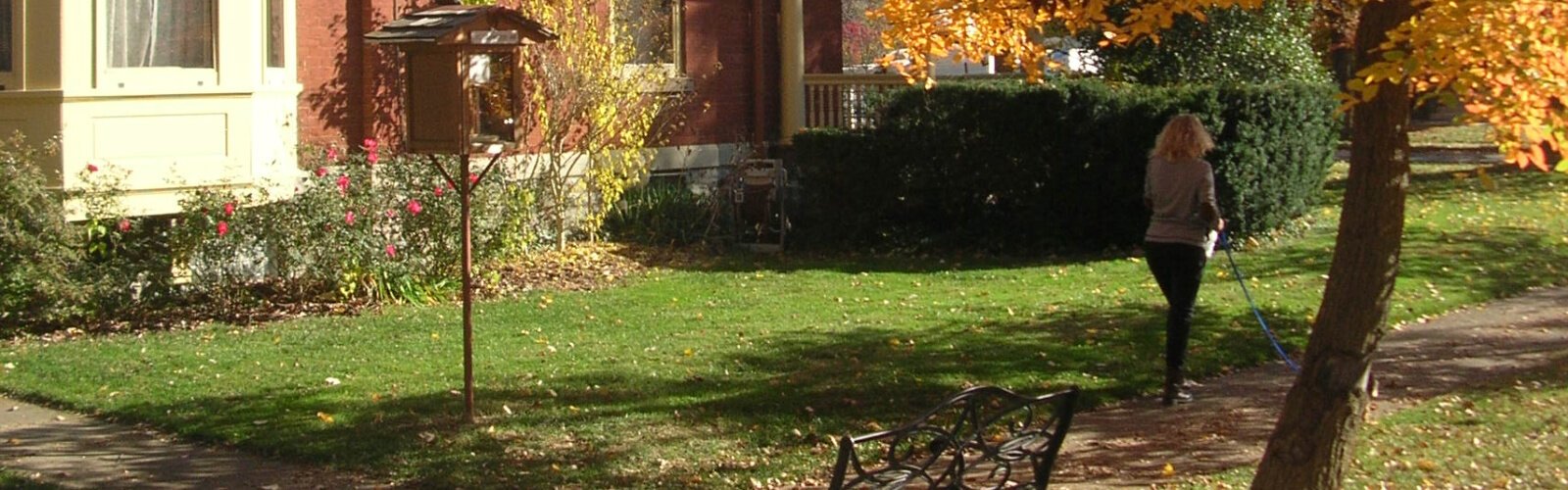 Walkers in Bill Dean’s Westwood neighborhood frequent his Little Free Library.