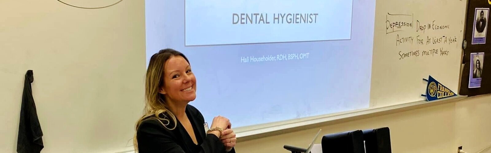 Hali Householder presents on careers in dental hygiene.