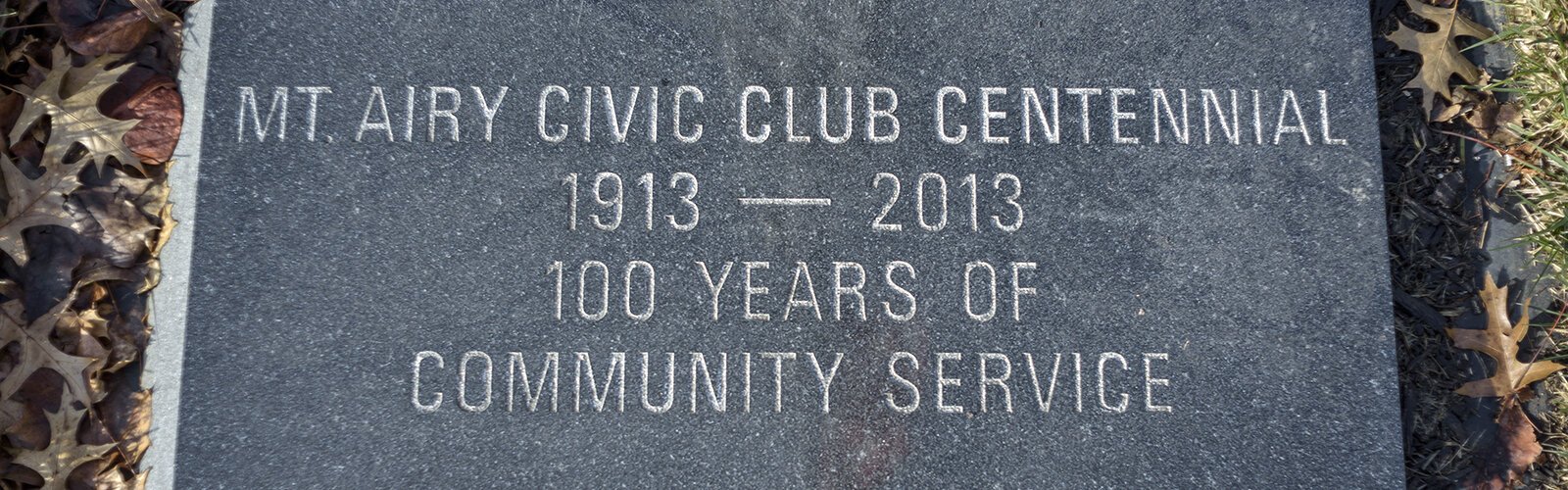 The Civic Club's 2013 centennial was commemorated by the installation of a flagpole and plaque. Mt. Airy resident and Eagle Scout Jackson Donaldson coordinated the project with Civic Club assistance.