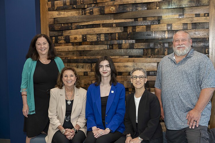 From l to r:  Karen Finan / OneNKY, Jeanne Schroer / Catalytic Fund, Christin Godale / LifeSciKY, Christine Russell / Northern Kentucky Port Authority, and  Jason Williams / Phoenix Architecture.