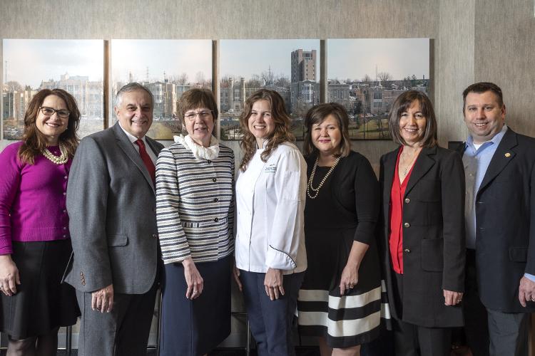 L to R: ERS' VP of HR and Organizational Development Joan Wetzel; Speakers Rabbi Abie Ingber, Kathryn Spink, and Leah Sarris; ERS’ President and CEO Laura Lamb, PHM Director Jeanne Palcic, and ERS' VP of Marketing Bryan Reynolds.