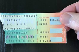 David's ticket stub from The Who 1979 concert in Cincinnati. 