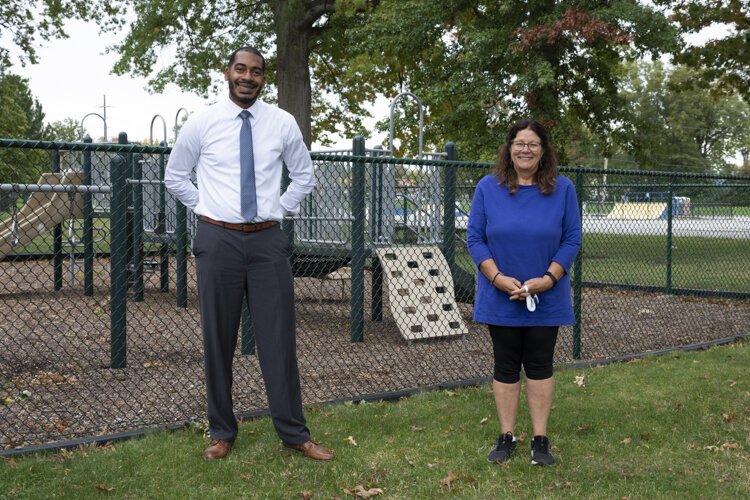 Darryle Torbert, public relations and marketing director for Euclid schools, and Donna Sudar, Euclid school board president