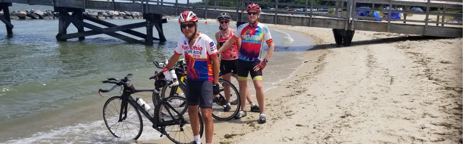After 42 days, the riders, who started in Oregon, touched their wheels to the Atlantic in Virginia.