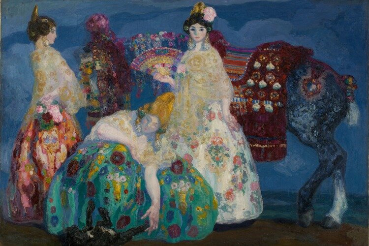 Hermen Anglada Camarasa (1871–1959), France (Paris), “Girls of Burriana (Falleras),” 1910–11, oil on canvas, Courtesy of The Hispanic Society of America, New York.
