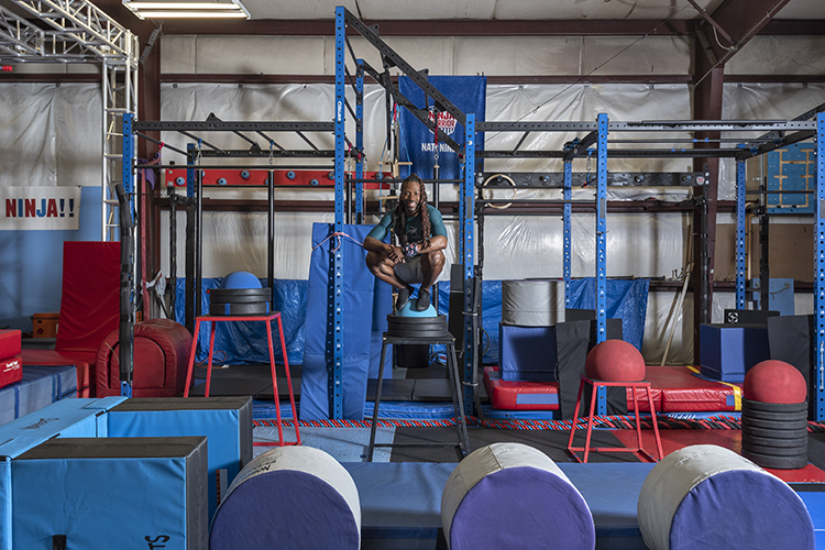 James Wilson, who has participated in the challenge many times, at his Nati Ninja Obstacle Course and Training Center in Blue Ash.