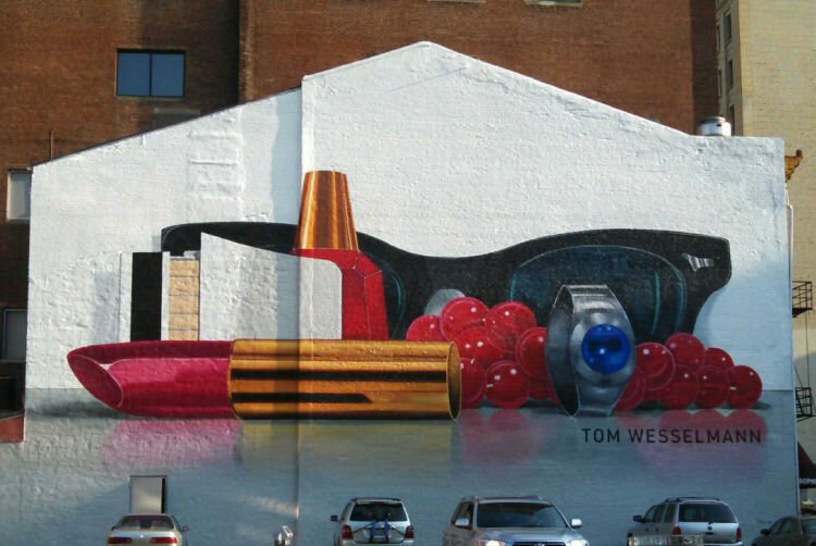 Still Life by Tom Wesselman, mural at 811 Main Street