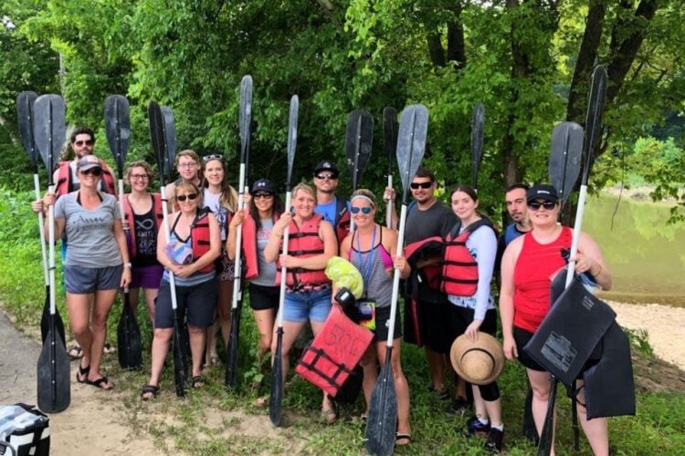 Kayaking and volleyball day with 50 West