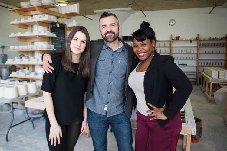 Adam Kenney with Julia Reynolds and Nisha Blackwell who are both on the CBA and Monmade team.